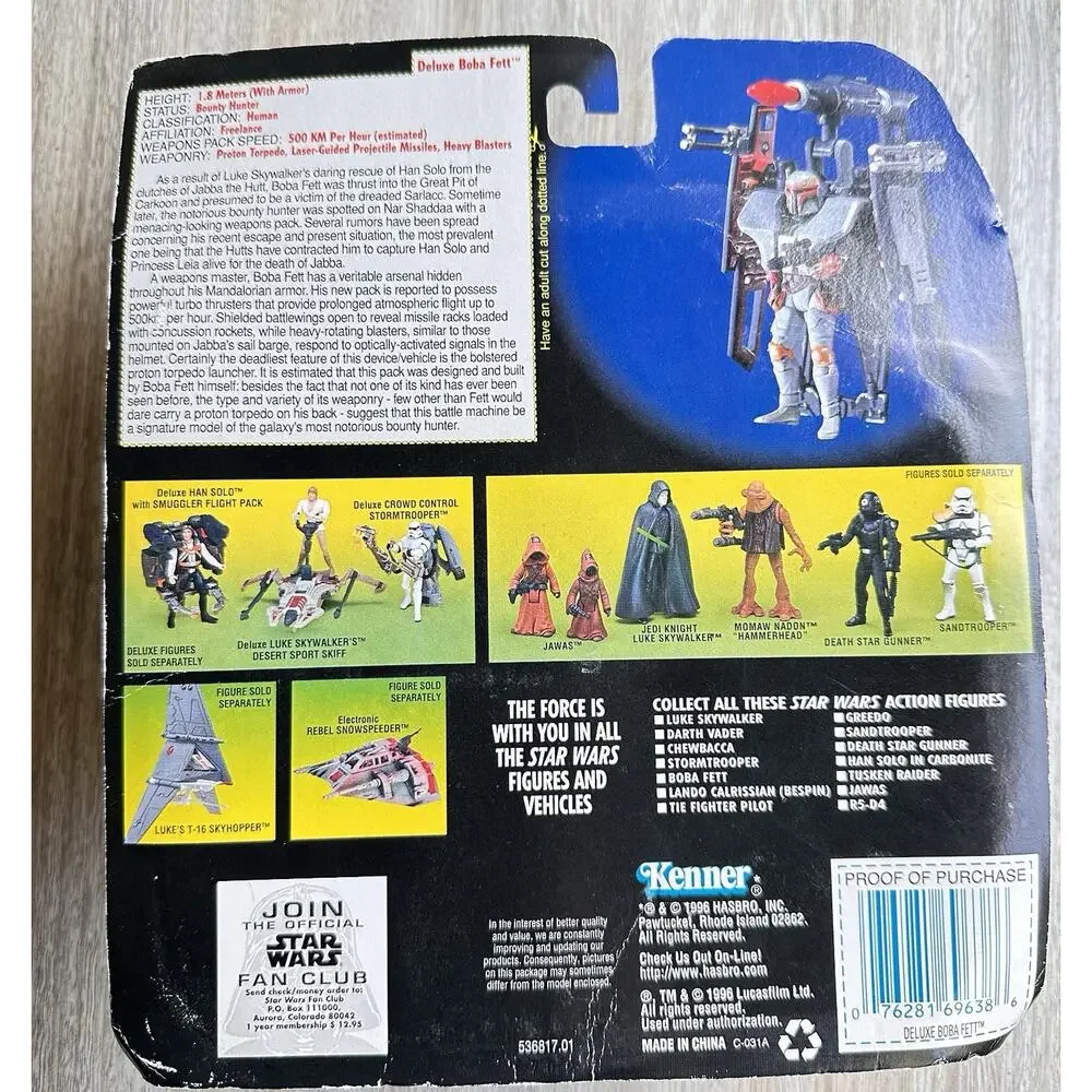 Kenner Star Wars Power of the Force Deluxe Boba Fett With Wing-Blast Rocketpack